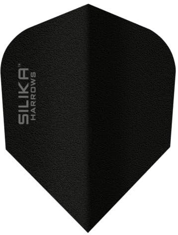 Harrows Dart Silika Solid Plain Dart Flight speziell laminiert Dartflight Set Zubehör für Steeldarts und Softdarts (Schwarz)