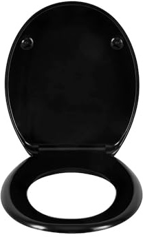 WC-Sitz mit Soft-Close - WC-Sitz mit Absenkautomatik, Thermoplast, 37 x 44 cm, Schwarz