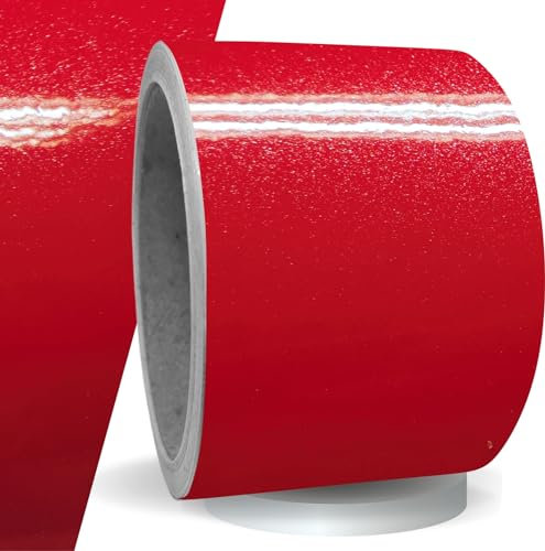 Zierstreifen rot metallic glanz in 60 mm Breite und 10 m Länge Aufkleber Folie für Auto Boot Jetski Modellbau Klebeband Dekorstreifen