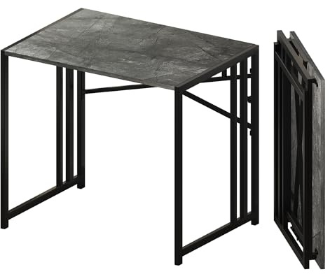 Lutown-Teen 83 cm Klappbarer Computertisch, Schreiben Gaming Computer Camping Schreibtisch, Keine Montage erforderlich Home Office Tisch, Grauer Marmor | Schreibtisch, Gaming-Computer-Campingtisch, Heimbüro-Schreibtisch für kleine Räume