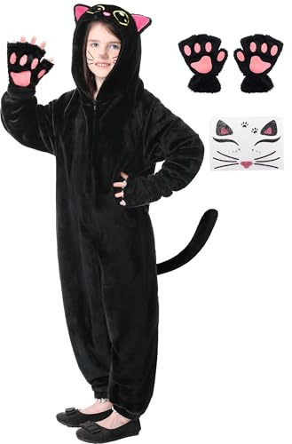 Ragelion Cat Costumes for Kids Girls Boys Animal Onesie Girls Cat Halloween Costumes Super Soft Flannel Pyjamas Sleepsuit