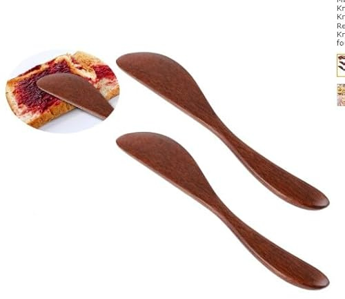 Buttermesser aus Holz, 15,2 cm, Marmeladenverteiler, Messer, Gelee, Käse, Rotbraun, Gewürzmesser, Sandwichstreuer für Küche, Sicherheit, einfach zu bedienen und aufzubewahren, einfach zu bedienen,