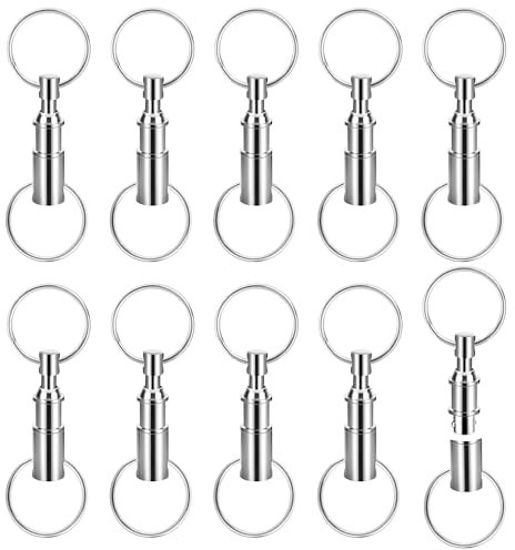 JSMTKJ Abnehmbare Schlüsselanhänger, 10 Stück Schnellverschluss Schlüsselringe Doppelringe Teilbar Shlüsselring Kuppl Pull auseinander Schlüsselanhänger für Bequemes Zubehör