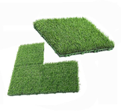VENYAA 6 piezas de césped artificial para jardín, alfombra de césped sintético con agujeros de drenaje, césped falso para interiores y exteriores, almohadillas de césped para mascotas, decoración de