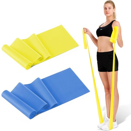 2 Pcs Bande Elastique Musculation, 2 Tailles Élastique Musculation Elastique Sport Bandes Fitness, Bande de Resistance Traction pour Entraînement de Résistance Powerlifting Fitness Musculation