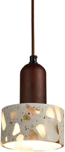 BFFGKGL Lampadario a Sospensione da Comodino in Pietra Naturale nordica Creativa Lampadario in Stile Giapponese Wabi Sabi Mini Lampada a Sospensione Lampadario Moderno in Legno di Noce di metà secolo