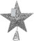 Tech Island Christmas Tree Topper, 17cm Glitter Star Topper with Glittered Design for Home Decoration (Silver)