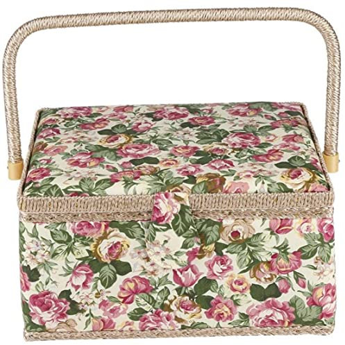 Extra großer Nähkorb, Vintage -Nähkorb, Nähkorb -Kit -Korb Organizer für Nadeln, Gewinde, Maßstab, Fingerhut und andere Nähversorgungslagerung
