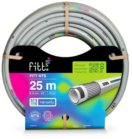 FITT NTS GREY 5/8 (15 mm) 25 m - Robuster und Flexibler Gartenschlauch für eine Intensive Nutzung