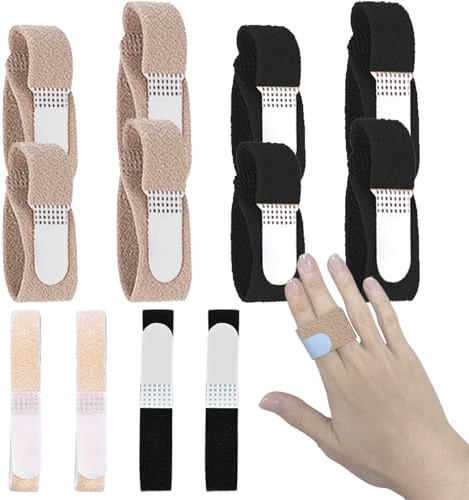12 stycken fingerskenor, CNYMANY fingerband, återanvändbart buddy-fingerband för dubbelfinger, tvättbar fingerskena för brutna fingrar och spänna fingrar för att stödja skadade fingrar