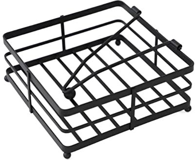 GLigeT Taschentuchhalter 304 Edelstahl Schwarz Quadratischer Papierhandtuchhalter Hotel Restaurant Serviettenhalter Esstisch Kreativer Papierhalter Tissue Box Kosmetiktücherbox