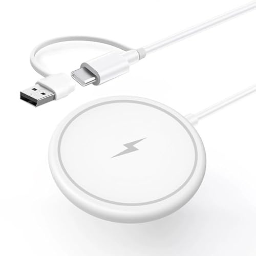 Caricatore Mag safe Wireless Magnetico 15W per iPhone 15/14/13/12/11/Pro/Plus/Pro Max/Mini/X, Caricabatterie Magsafe Alimentatore Magnetico Senza Fili Rapido per iPhone,