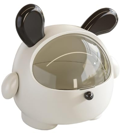 Desk Trash Can - Tiny Tea Trash Bin | Cartoon Animal Small Can With Lid | Odor-Proof Space-Saving Home & Garden Storage Boxes For Desktop, Bathroom, Bedroom, Offices, Cars And Others