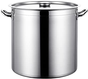 Stainless Steel Stock Pot, Stockpots Stainless Steel Pot Cooking Pot, Thickened Three-layer Composite Bottom, Hangable Safety Stock Pot with Lid, 20L-98L (Size : 30 * 30cm(20L))