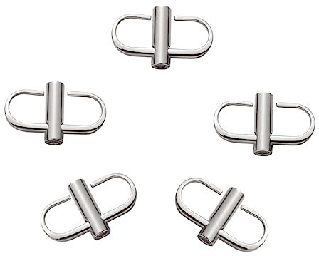 AKOOSY 5pcs Metal Buckle Chain Strap Adjuster with Screw Fastening for Backpack Luggage Diy Craft Projects Sturdy Silver Accessories for Belt and Strap Adjustment