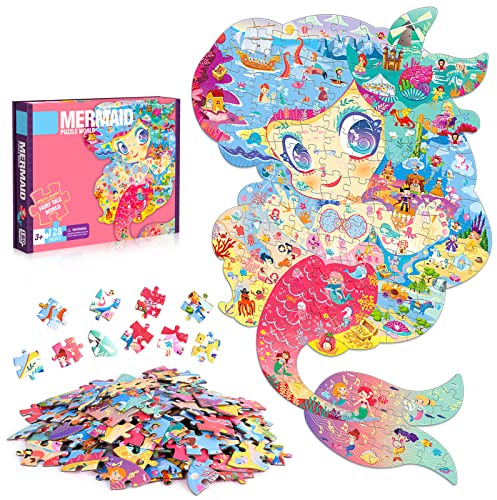 FORMIOZN Puzzle per Bambini, 128 Pezzi Puzzle Bambina Jigsaw, Puzzle Rotondo Per Bambini, Ragazza Ragazzo Regalo Puzzle, Educativo Giocattoli 3 4 5 6 7 8 9 Anni