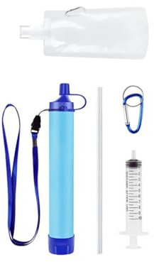 Outdoor Water Filter Straw – Portable Personal Drinking Straw Filter for Camping, Hiking, Survival – Removes Bacteria, Parasites & Microplastics from Rivers, Lakes