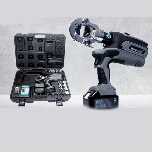 OZBME Pince à sertir hydraulique Rechargeable, Outil électrique, sertisseuse de cosses de câbles performante, kit d'outils pour bornes électriques (300 mm²) (300 mm²)