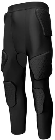 Men’S Padded Compression Pants,Men'S Padded Protective Gear Trousers,Male Athletic Leggings Protective Training Suit Tight With Multi Pad Hip Thigh Knee Protector Durable/Elastic/Safe