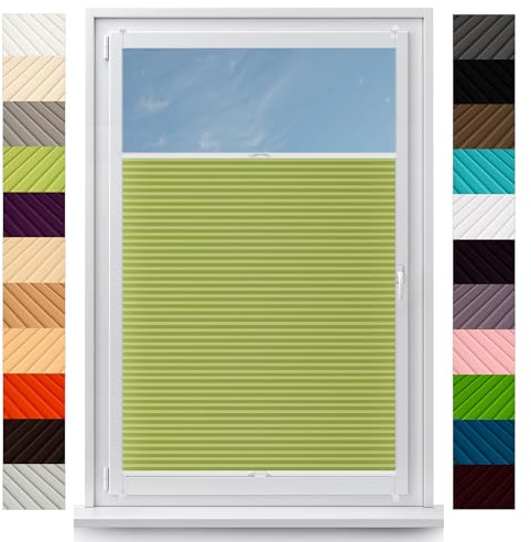 Concept Blinds Custom Concept Blinds Custom Pleated Shades - Wide Range: W 30-200cm, H 20-260cm - Made-to-Measure, NO-Drill Easy Fit Window & Door BlindsPleated Shades, W 30-200cm, H 20-260cm