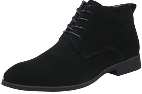Générique Stadsskor herr chic och bekväm spetsig stövel, enfärgad, mockaskor, lediga snörskor, andas, lätta höga stövlar, Färg: blå, 44 EU