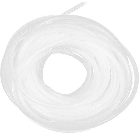 BESPORTBLE Gaine Spiralée de Gestion de Câbles en Nylon Blanc 15 Mètres, Organisateur de Câbles Électrique Flexible, Tube Protecteur pour Bureau et Maison, Enrouleur Cordon Anti-Abrasion