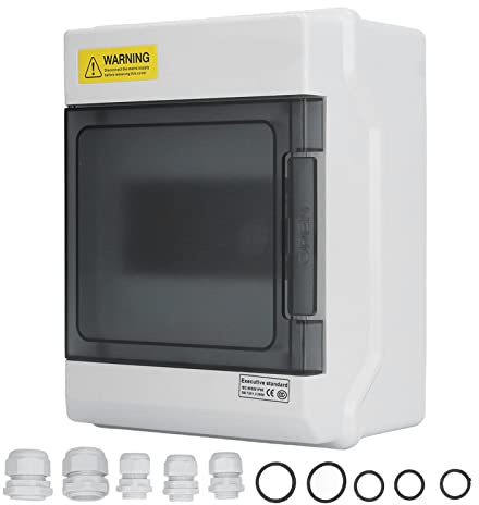 Scatola di distribuzione impermeabile IP66 Custodia di giunzione elettrica con copertura trasparente su guida DIN a 6 vie per apparecchiature da esterno per interni Materiale ABS
