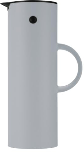 Stelton EM77 Isolierkanne 1 Liter, Kippverschluss & Schraubdeckel, hält Getränke lange warm oder kalt, austauschbare Teile, Designklassiker seit 1977