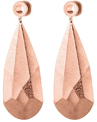 Hoisy Tunnel 10mm(00G) Ohrring 2er Set, mit Träne Expander Tunnel, Edelstahl Tunnel Kit Rosegold