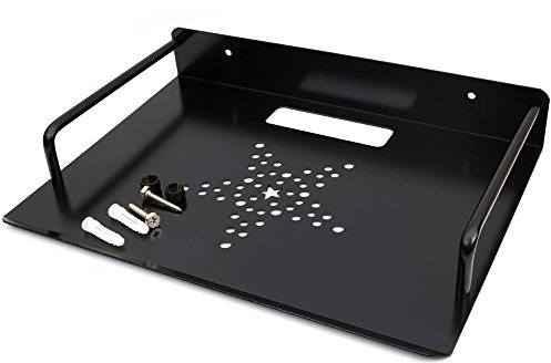Xiboya textile Alumimum Alloy Wall Mount Shelf Bracket for TV Accessories WiFi Router TV Box Set Top Box (Black, 11.2'' x 8.2'')