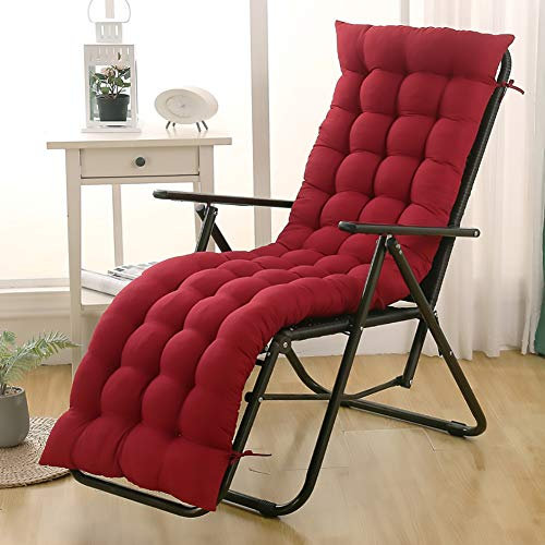Ruby Lil Coussin De Banc Portable, Matelassage Bain De Soleil, Non-Slip Rocking Chair Coussin, Patio Coussin Fauteuil Inclinable (1 Pack),Rouge,48x163cm(19x64inch)