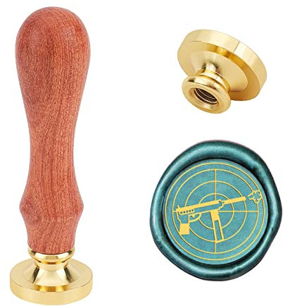 SUPERDANT 25mm Ziel schießen Muster Wachssiegelstempel Abnehmbarer Wachssiegelstempel Und Messing-Rundkopfstempel Mit Holzgriff Zum Dekorieren von Umschlageinladungen Weinpaket Craft