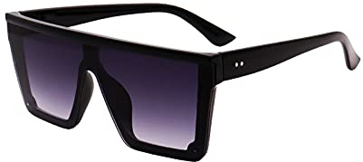 FOURCHEN Gafas de sol cuadradas de gran tamaño para mujeres y hombres de moda con marco grande