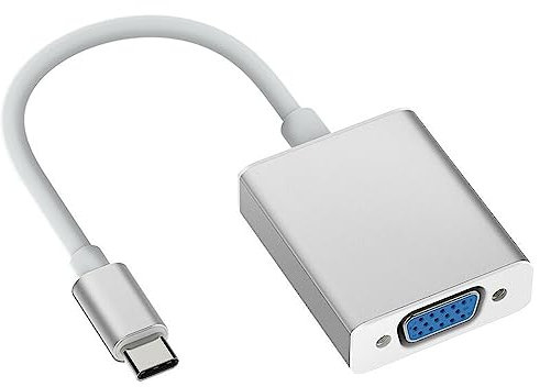 baolongking Adaptateur USB C vers VGA, convertisseur Thunderbolt 3 Type-C vers SVGA Compatible avec MacBook Pro 2019/2018/2017, MacBook Air/iPad Pro 2018, iPad Air 5/4, Galaxy S10/S9, Plus (Argent)