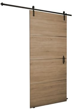 Mirjan24 Schiebetürsystem Antic Plus, Komplett-Set für Schiebetüren Trennwände Innentüren mit Selbstschließer (Eiche Sonoma, Modell 100.)
