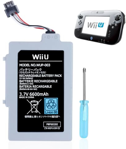 UCEC 6600mAh Gamepad Battery Replacement Rechargeable Battery Pack Accessories Compatible with Nintendo U Gamepad WUP-010, WUP-012