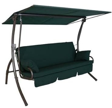 Angerer Freizeitmöbel GmbH Hollywoodschaukel Dream - Gartenschaukel Made in Germany - Schaukel zum Sitzen, Liegen und Entspannen - inklusive Bett-Funktion - einfache Montage (Grün einfarbig)