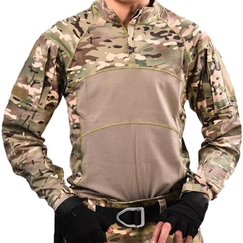 ZMIN Camo Kampfhemden Herren Militärhosen Langes Hemd Multicam Paintball Taktisches Hemd Jagdbekleidung CP shirts L