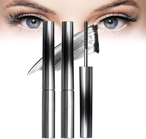 Judy Doll Mascara, 3D Curling Eyelash Iron Mascara, Iron Brush Mascara, Washable Extra Slim Metal Bristleless Mascara, Waterproof, Long Lasting, No Flaking, No Clumping (Black-2Pcs)