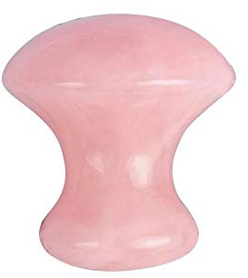 Kristall-Rosenquarz-Massageroller, Pilzform, groß, 60 mm, natürliches Edelstein-Massagewerkzeug, echter Stein, Kristalljade, zur Verwendung auf Gesicht, Körper, Hals, Augenhaut-Werkzeug Raumdekoration