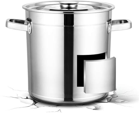 THEGA Pentola per Brodo in Acciaio Inossidabile - Pentola per Zuppa con Coperchio, Pentola Grande per Pentola in Acciaio Inossidabile, Pentola Professionale in Acciaio Inossidabile Sicura(60cmx60cm)