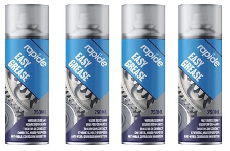 SDMAX Easy Grease Aerosol Spray, Water Resistant, Super Lubrication, High Performance, Anti-Wear And Corrosion, Lightweight, Easy To Use, Multipurpose Use, 250ml (4PCS)