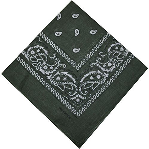 Schals & Tücher Bandana Halstuch Bikertuch Nickituch Kopftuch Baumwolle Mundschutz Piratentuch Khaki