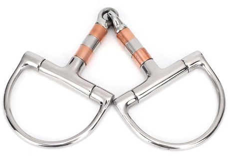 Snaffle dee in acciaio inossidabile, pezzetti da 5 pollici con rullo di rame link francese eggbutt Snaffle d anello snaffle pezzi per cavalli Accessorio per utensili equini