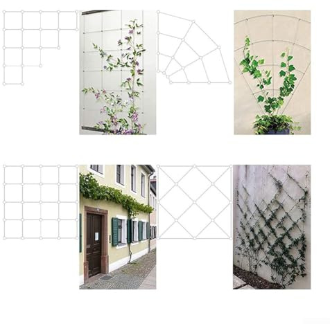 Trädgårdstråd spaljésystem för klätterväxter omfattande installationssats (12 meter)