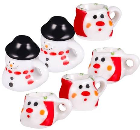 Gatuida 2juegos Mini Juego de Té de Muñeco Cerámica de Tazas de Té de Porcelana para Casa de Muñecas Juguetes de Miniatura para Cocina de Juguete