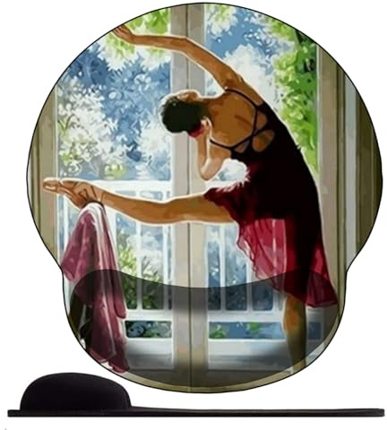 3D Tapis de Souris Ergonomique - Tapis de Souris Gamer avec Repose Poignet, Confort avec Repose- Poignet Gaming Mouse Pad pour Ordinateur Portable -Danseuse de Ballet de Dos
