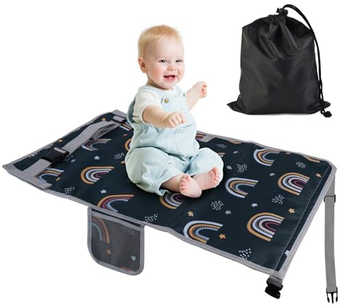 LURICO Flugzeugbett Baby, 76x44.5 cm Flugzeug Sitzverlängerung Kinder | Tragbarer Atmungsaktive Reisebet Kinderfußhängematte Für Flugreisen Verlängerung Sitz zum Schlafen, Auto, Flüge