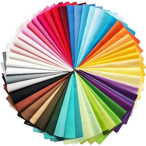 50Pcs 10x10cm Cotton Fabric Squares, Precut Multi-Colored Calico Fabric Material for Sewing Quilting Dressmaking, Squares Patchwork Fabrics Bundles for DIY Crafting and Sewing