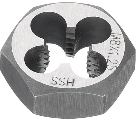 QUARKZMAN Terrajas Hexagonales M8 x 1.25 Métrica Diestro Acero Rápido Roscado Fijo Herramienta De Corte Y Reparación